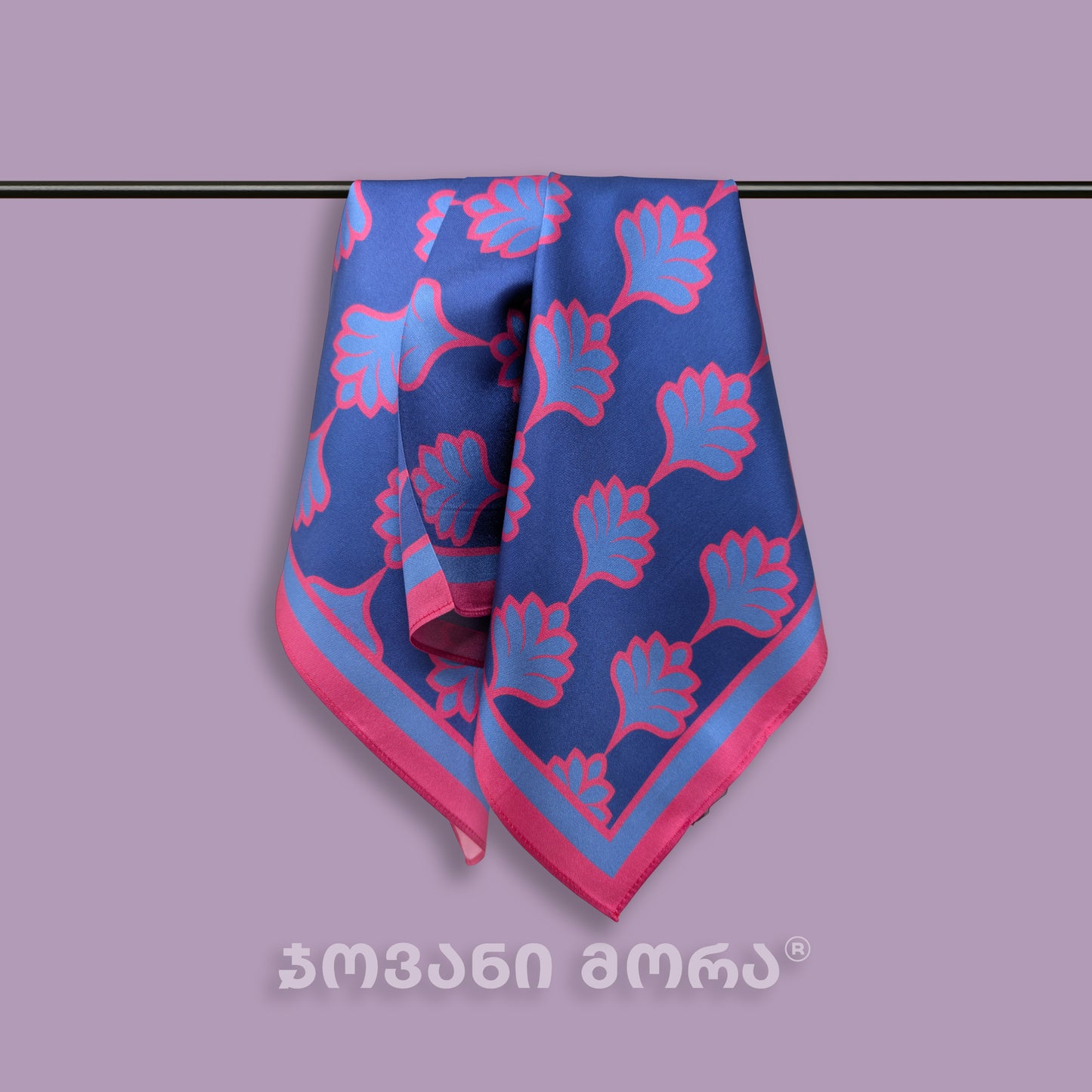 შარფები - ნატურალური აბრეშუმი - ტიტები - იასამნისფერი