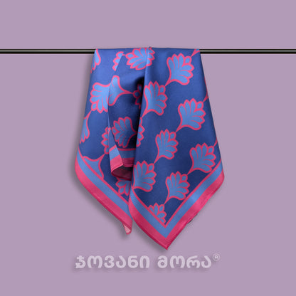 შარფები - ნატურალური აბრეშუმი - ტიტები - იასამნისფერი