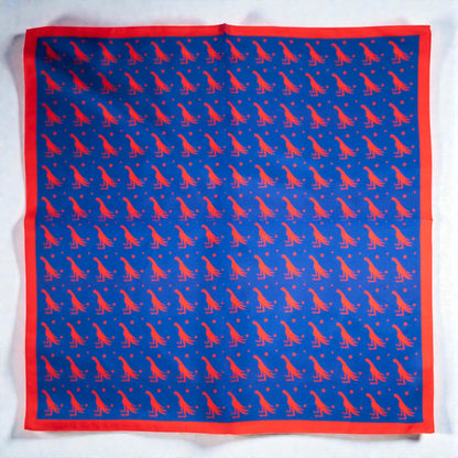 შარფები - ნატურალური აბრეშუმი - ცეცხლოვანი ხოხობი - ლურჯი