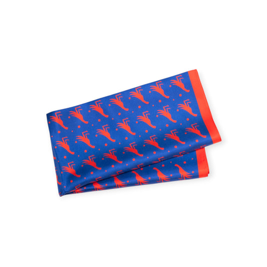 შარფები - ნატურალური აბრეშუმი - ცეცხლოვანი ხოხობი - ლურჯი