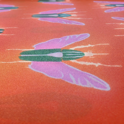 შარფები - ნატურალური აბრეშუმი - ხოჭოები - წითელი