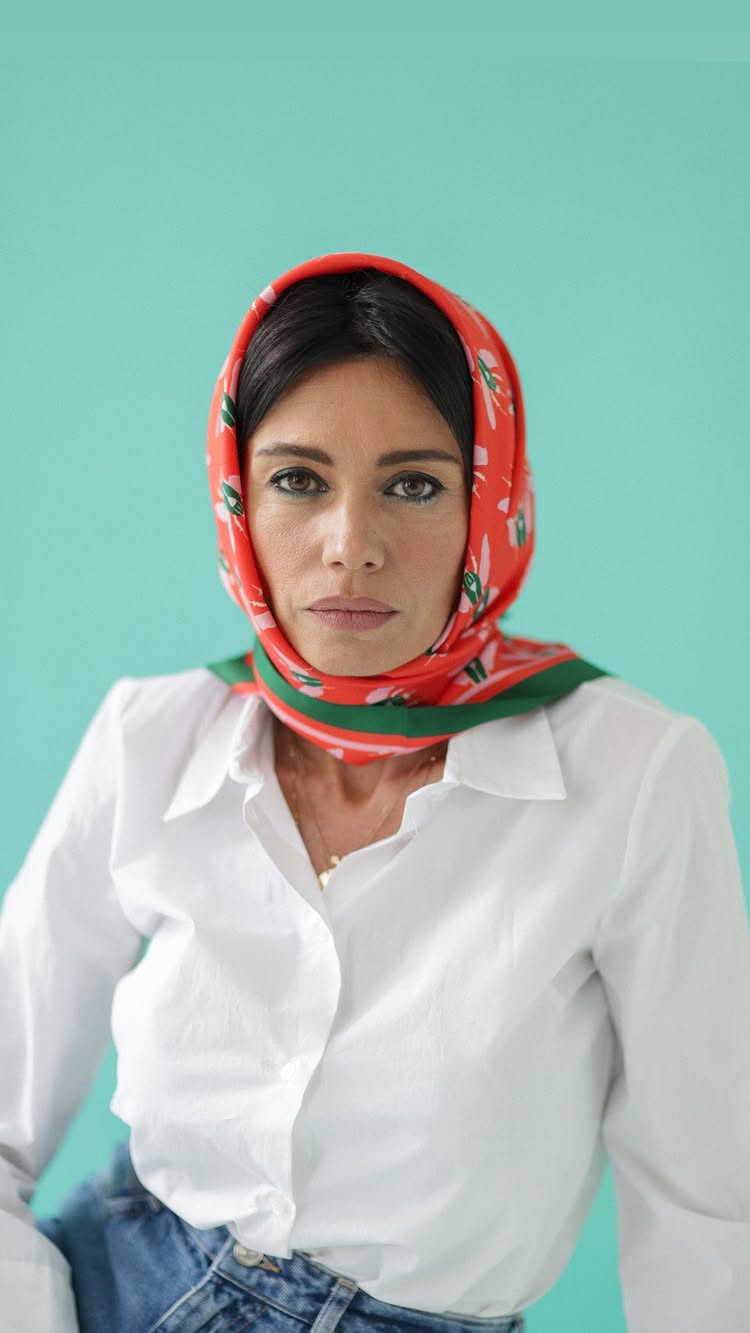 შარფები - ნატურალური აბრეშუმი - ხოჭოები - წითელი