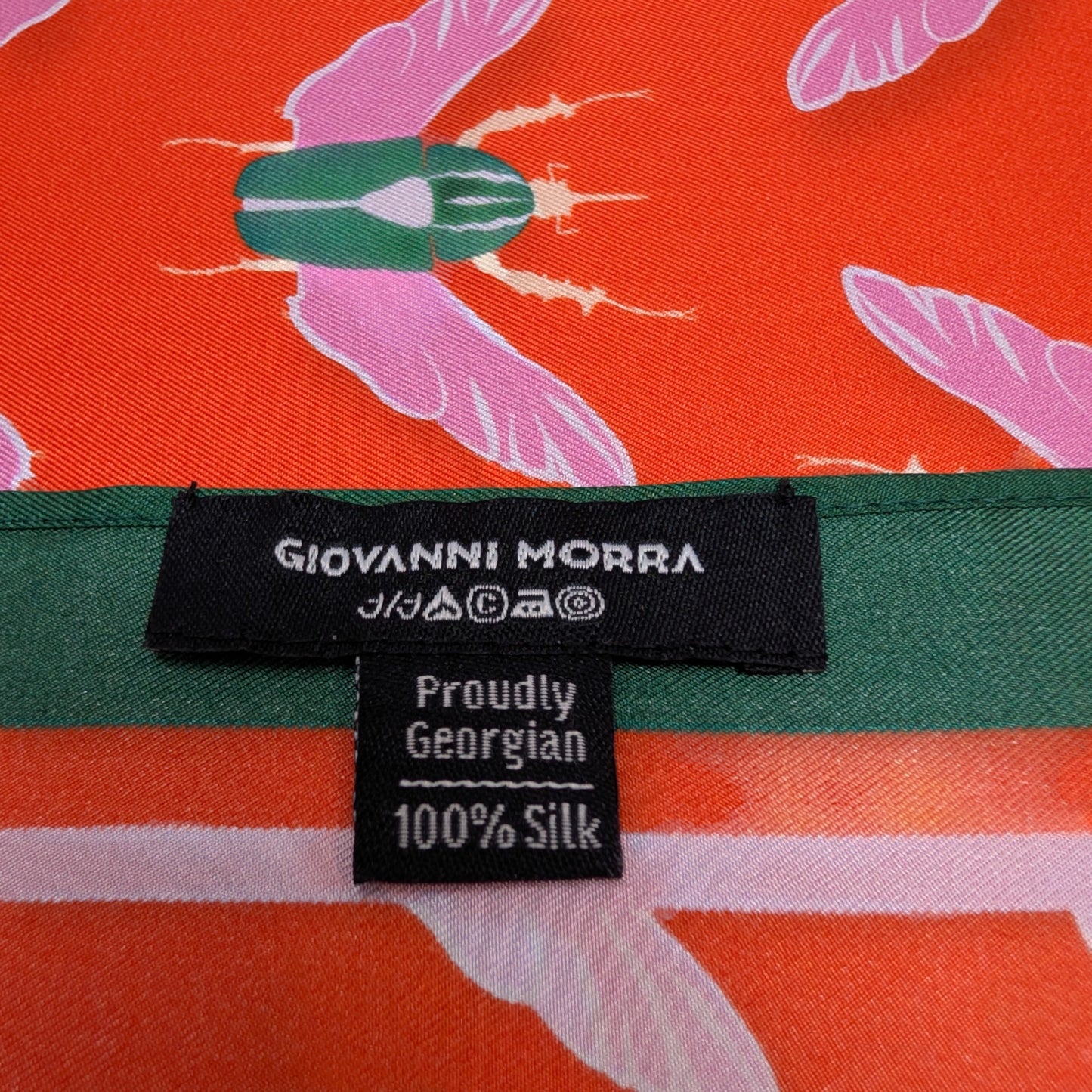 შარფები - ნატურალური აბრეშუმი - ხოჭოები - წითელი