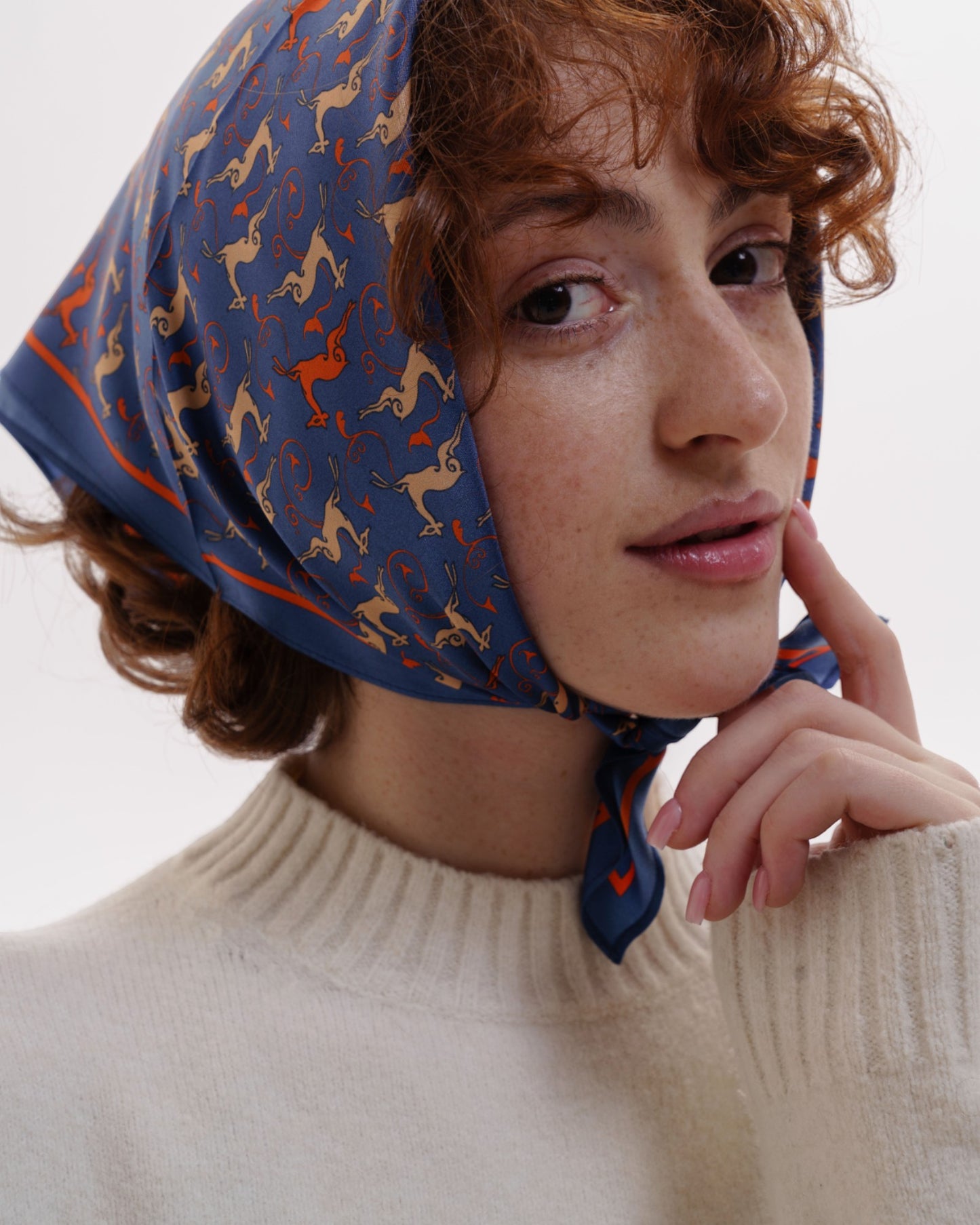 Scarves - Natural Silk - Deer’s Leap - Blue