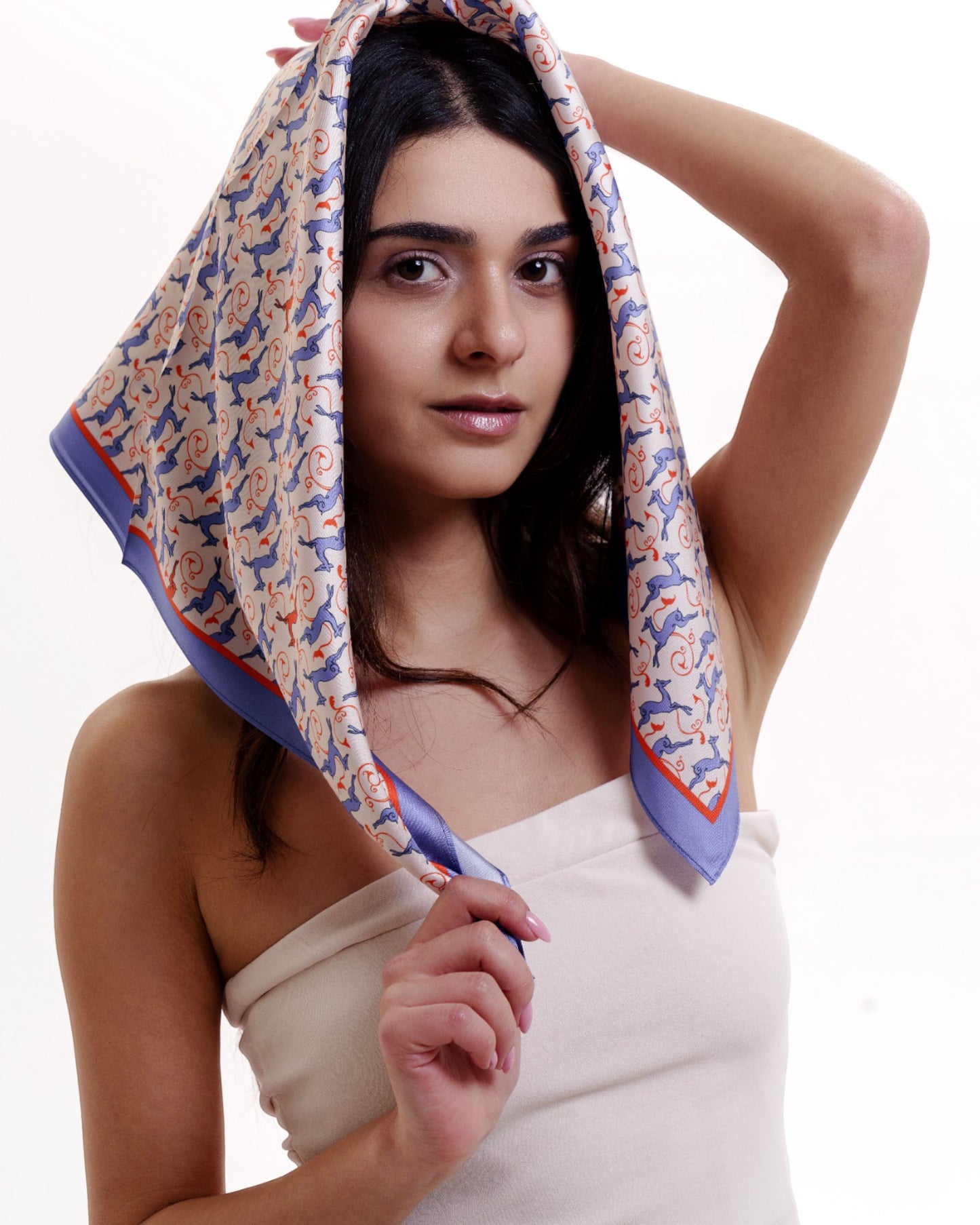 Scarves - Natural Silk - Deer’s Leap - Beige - Orange