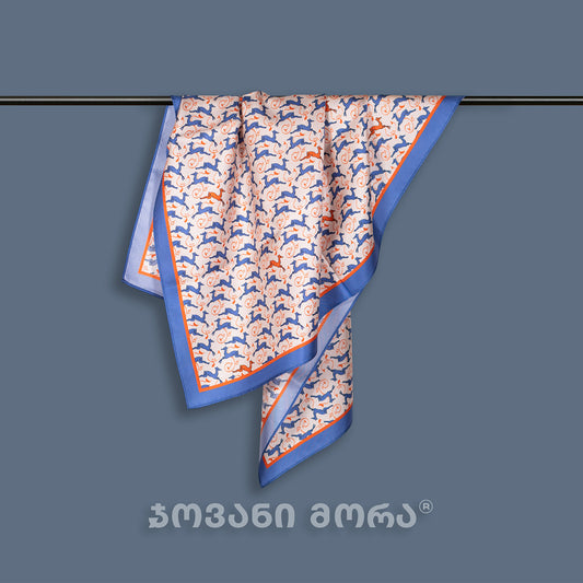 Scarf - Deer’s Leap - Natural Silk - Beige - Orange