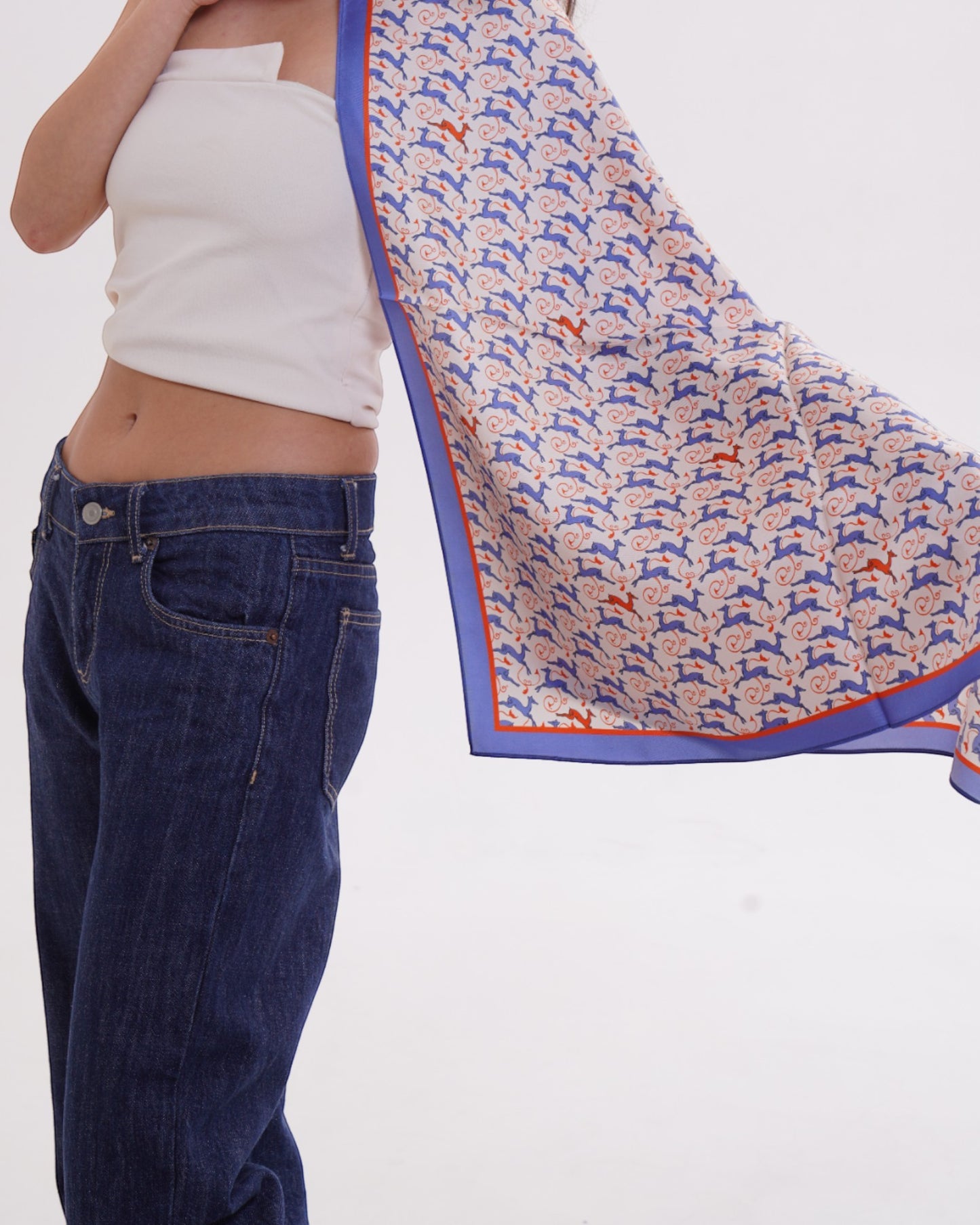 Scarves - Natural Silk - Deer’s Leap - Beige - Orange