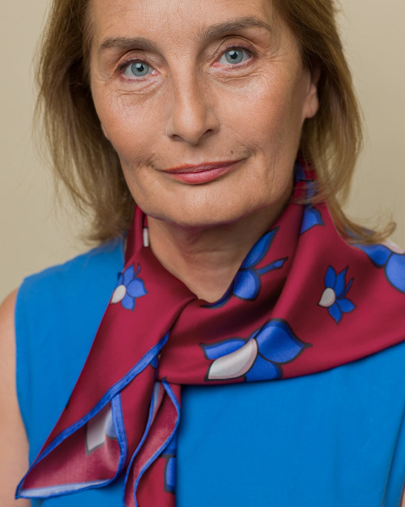 შარფები - ნატურალური აბრეშუმი - Lega Magnolia - წითელი