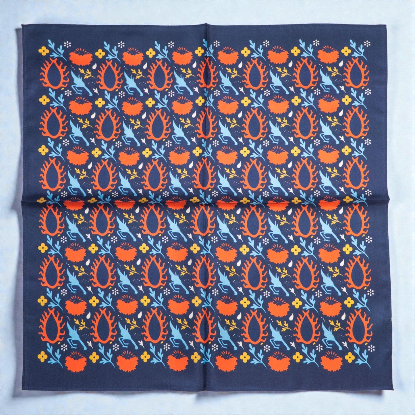 Scarves - Natural Silk - Eye of the Sun - Blue