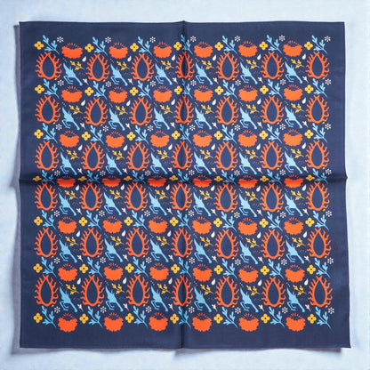 Scarves - Natural Silk - Eye of the Sun - Blue