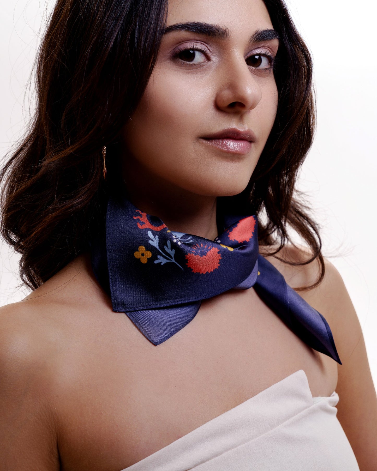 Scarves - Natural Silk - Eye of the Sun - Blue