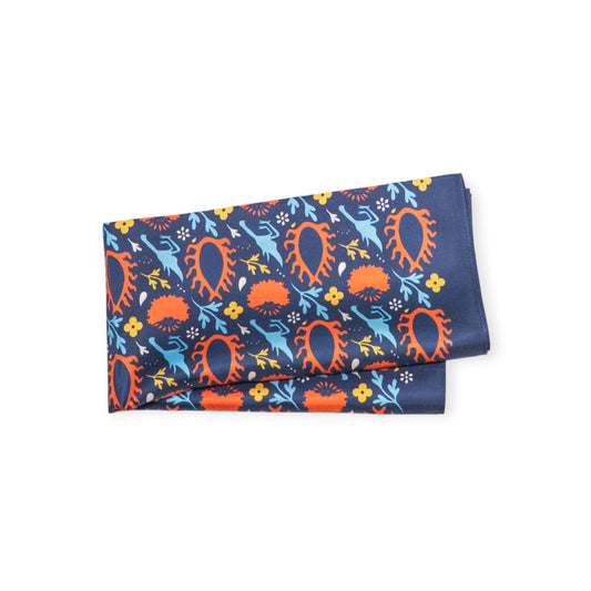 Scarves - Natural Silk - Eye of the Sun - Blue