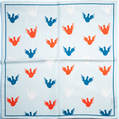 Scarves - Natural Silk - Angels - Sky Blue