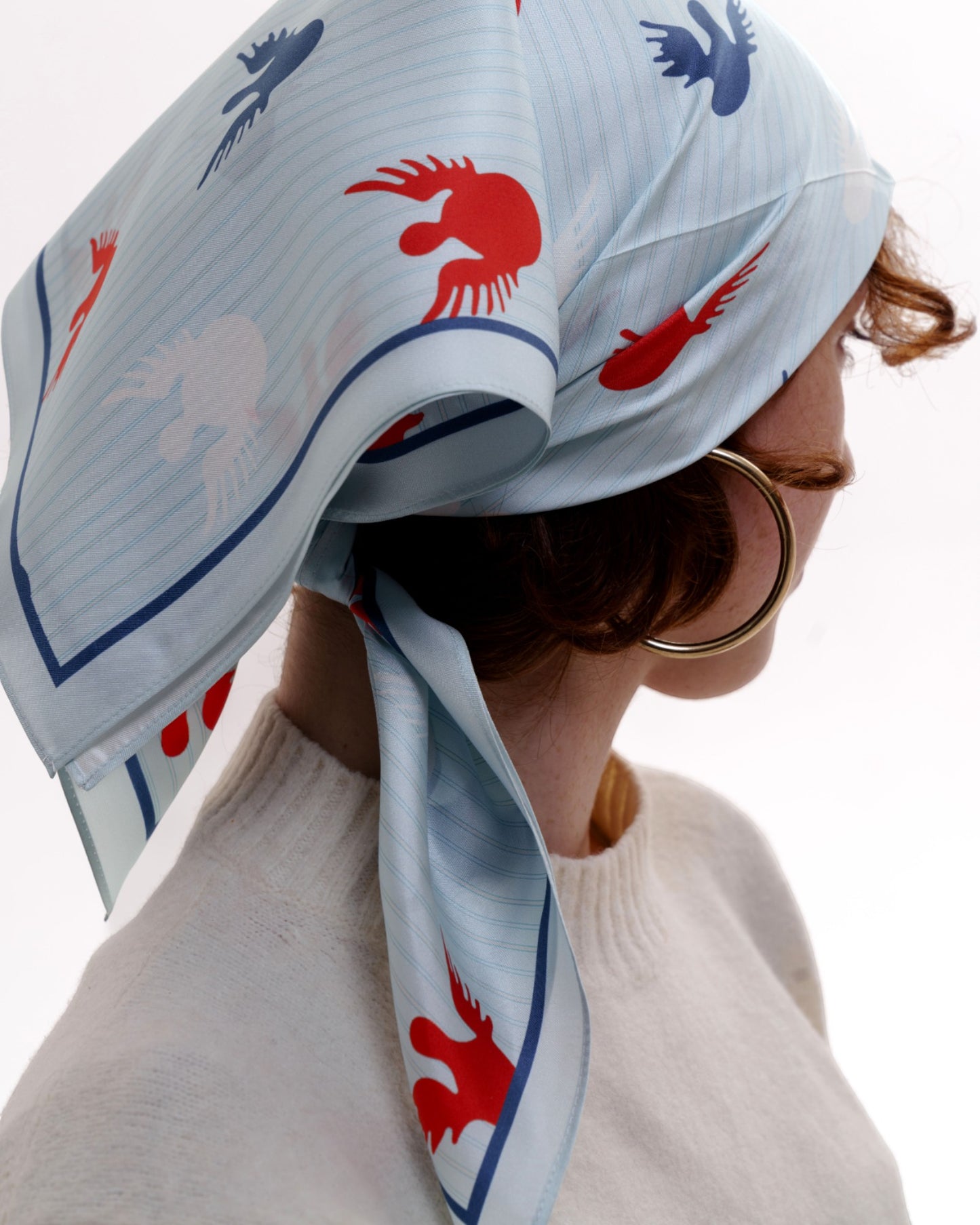 Scarves - Natural Silk - Angels - Sky Blue