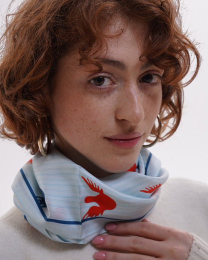 Scarves - Natural Silk - Angels - Sky Blue