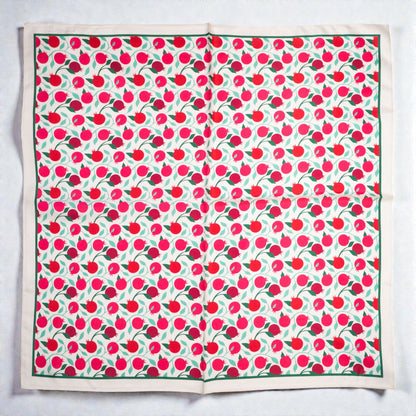 Scarves - Natural Silk - Pomegranates - White