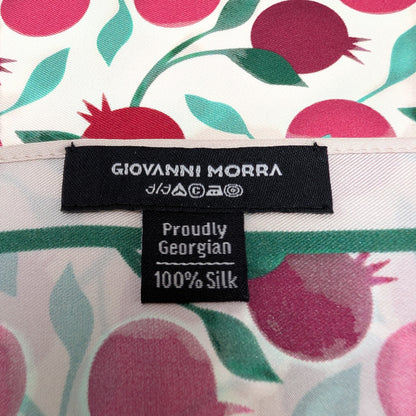 Scarves - Natural Silk - Pomegranates - White