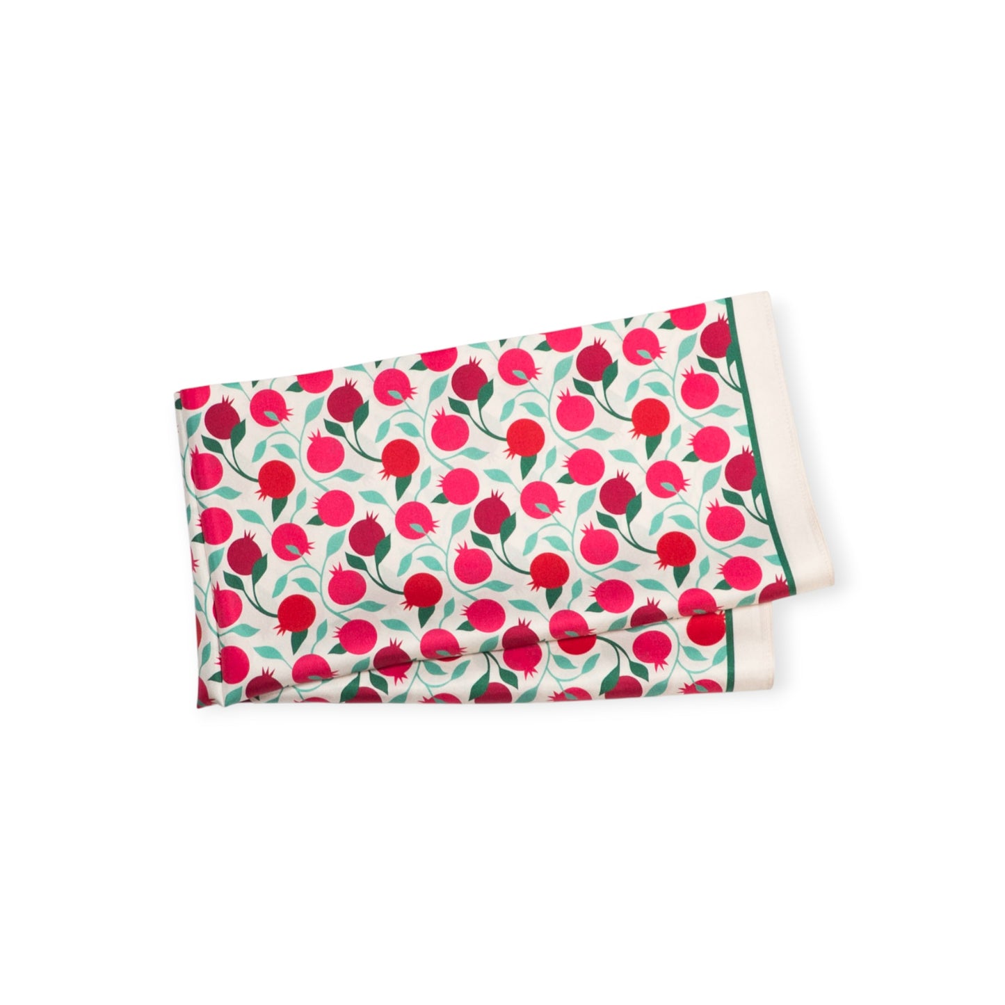 Scarves - Natural Silk - Pomegranates - White