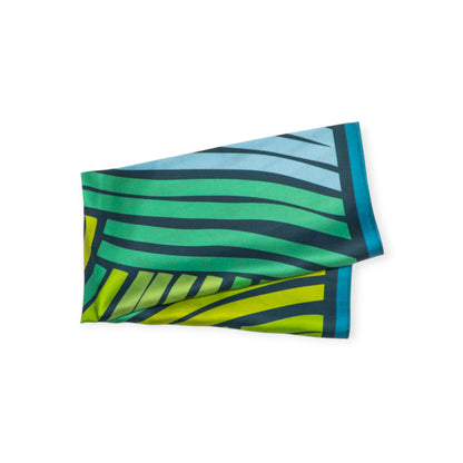 Scarves - Natural Silk - Long Roads - Blue