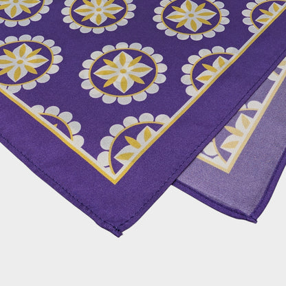 Scarves - Natural Silk - Royal Flower - Purple