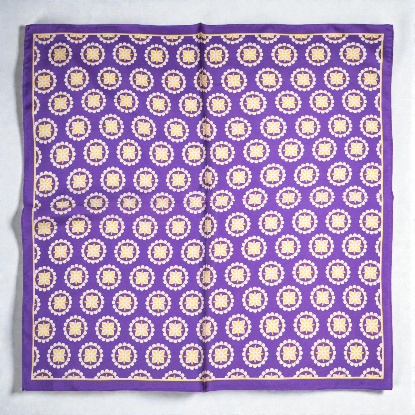 Scarves - Natural Silk - Royal Flower - Purple