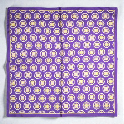 Scarves - Natural Silk - Royal Flower - Purple