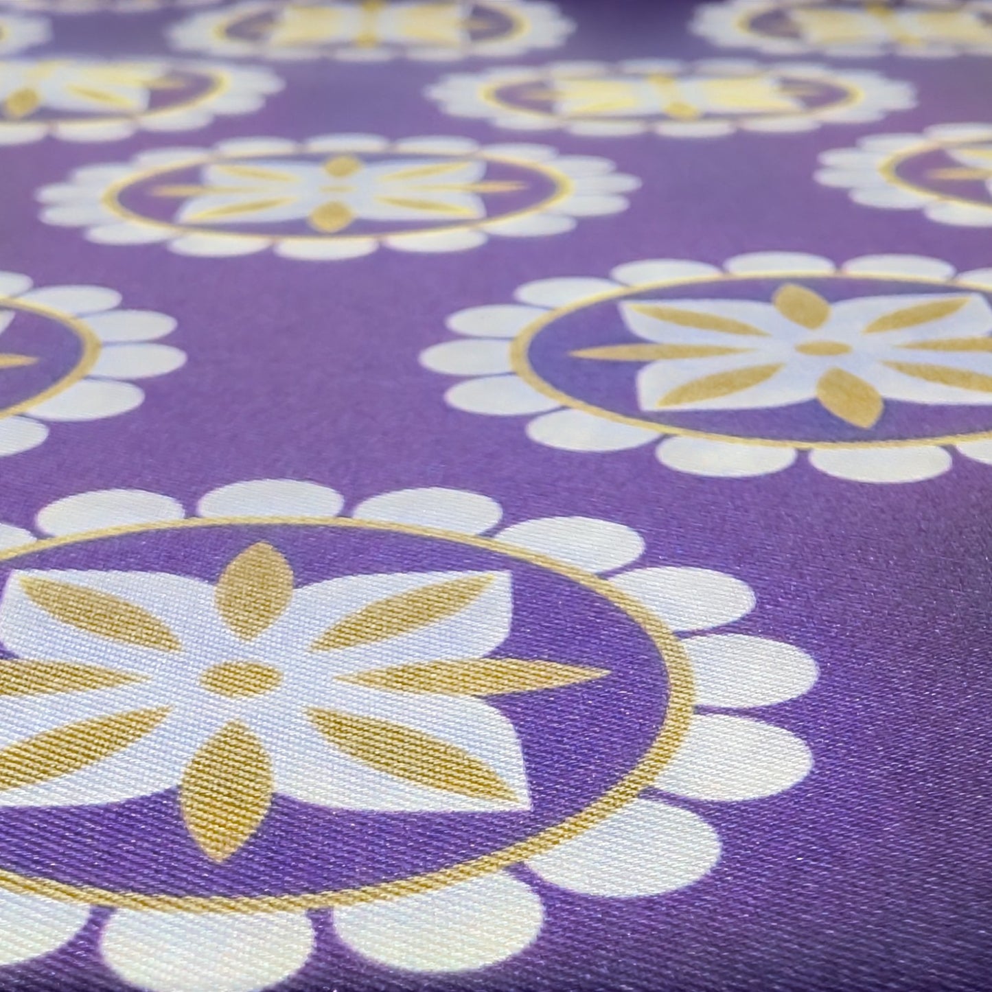 Scarves - Natural Silk - Royal Flower - Purple