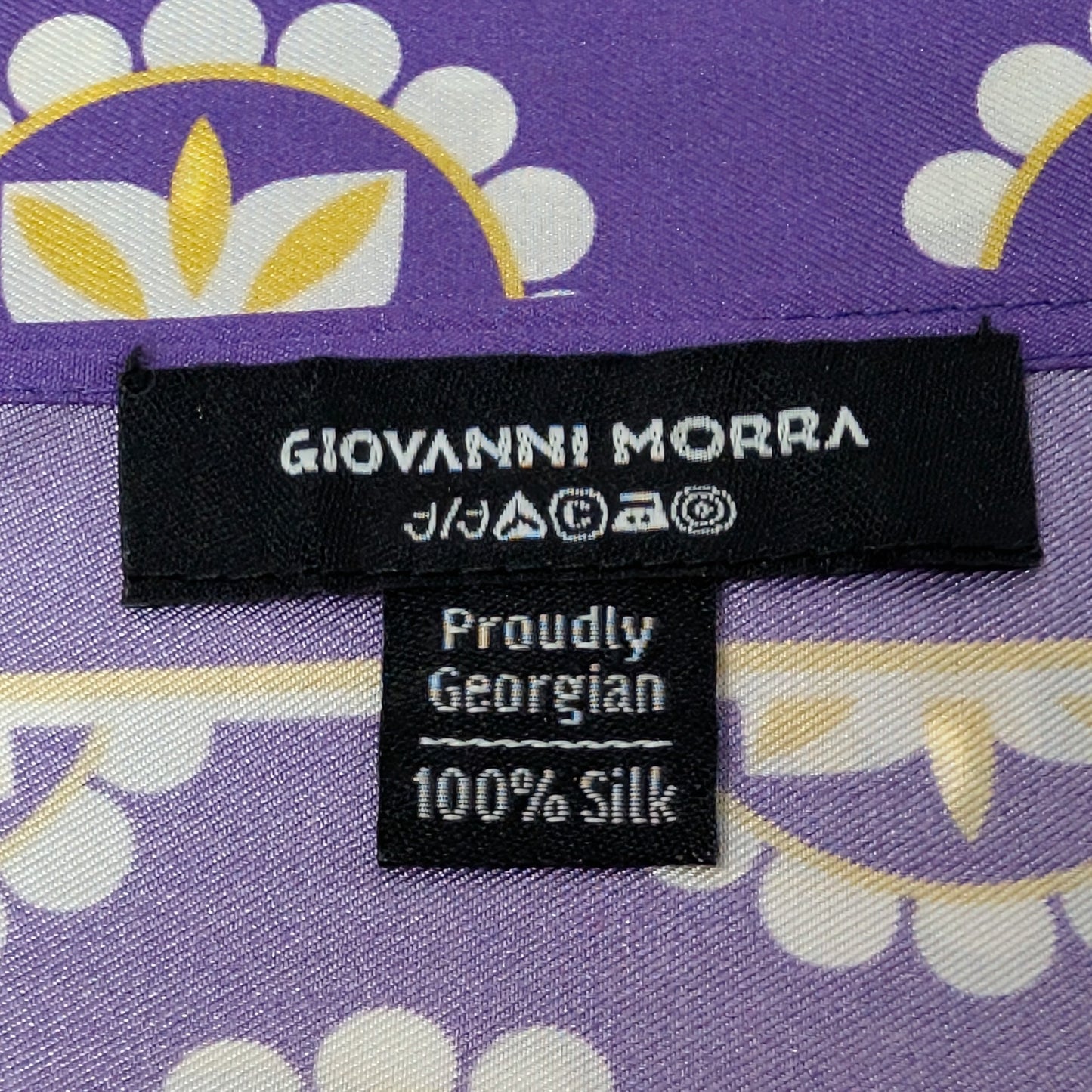 Scarves - Natural Silk - Royal Flower - Purple