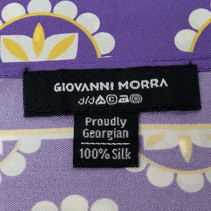 Scarves - Natural Silk - Royal Flower - Purple