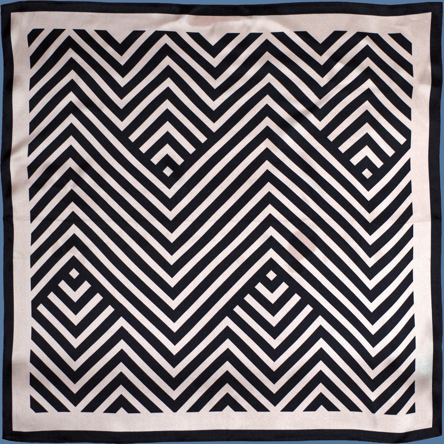 Scarf – ZigZag – Natural Silk – Black & White