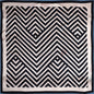 Scarf – ZigZag – Natural Silk – Black & White