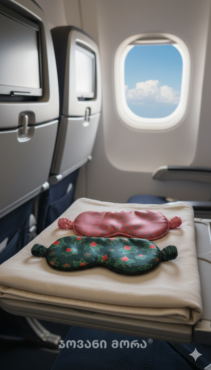 ძილის ნიღბები - ნატურალური აბრეშუმი - Lega Magnolia - მწვანე