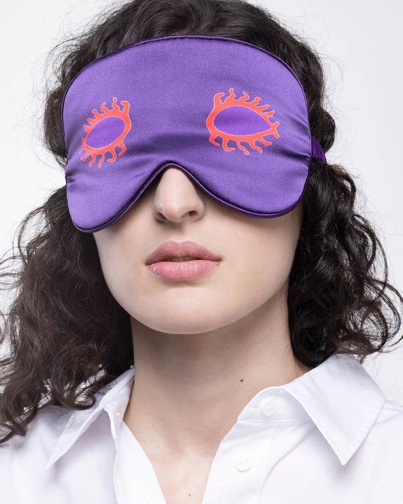 ძილის ნიღბები - ნატურალური აბრეშუმი - მზის თვალი - იასამნისფერი