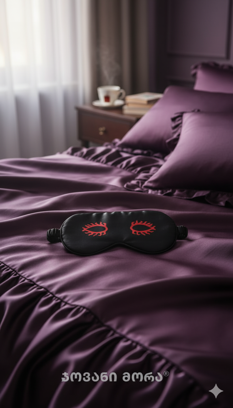 ძილის ნიღბები - ნატურალური აბრეშუმი - მზის თვალი - იასამნისფერი