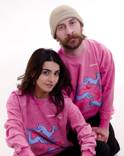 სვიტერი - 100% მჟავაში გარეცხილი ბამბა - ირმის ნახტომი - ვარდისფერი