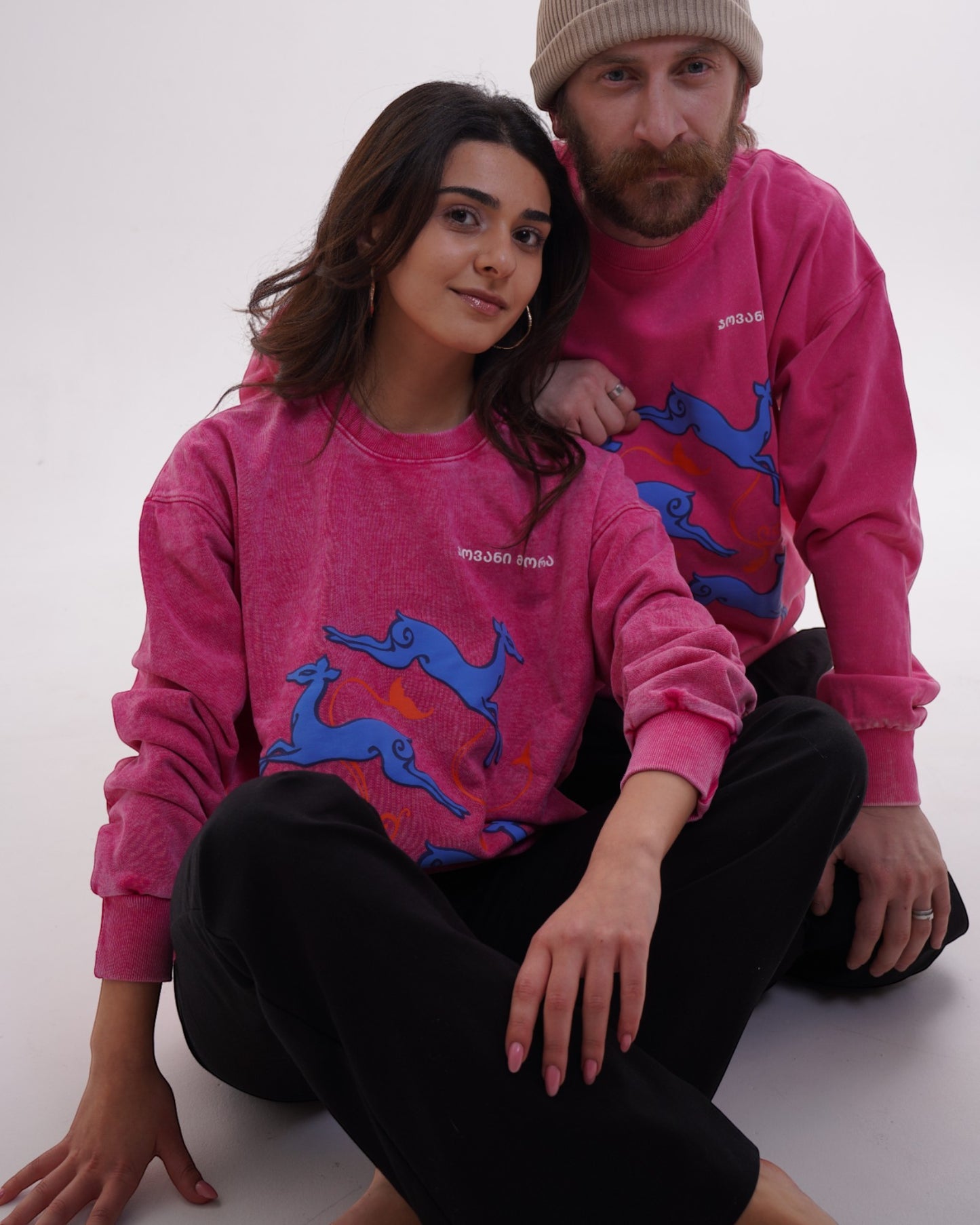 სვიტერი - 100% მჟავაში გარეცხილი ბამბა - ირმის ნახტომი - ვარდისფერი