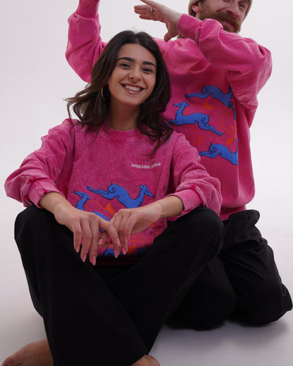 სვიტერი - 100% მჟავაში გარეცხილი ბამბა - ირმის ნახტომი - ვარდისფერი