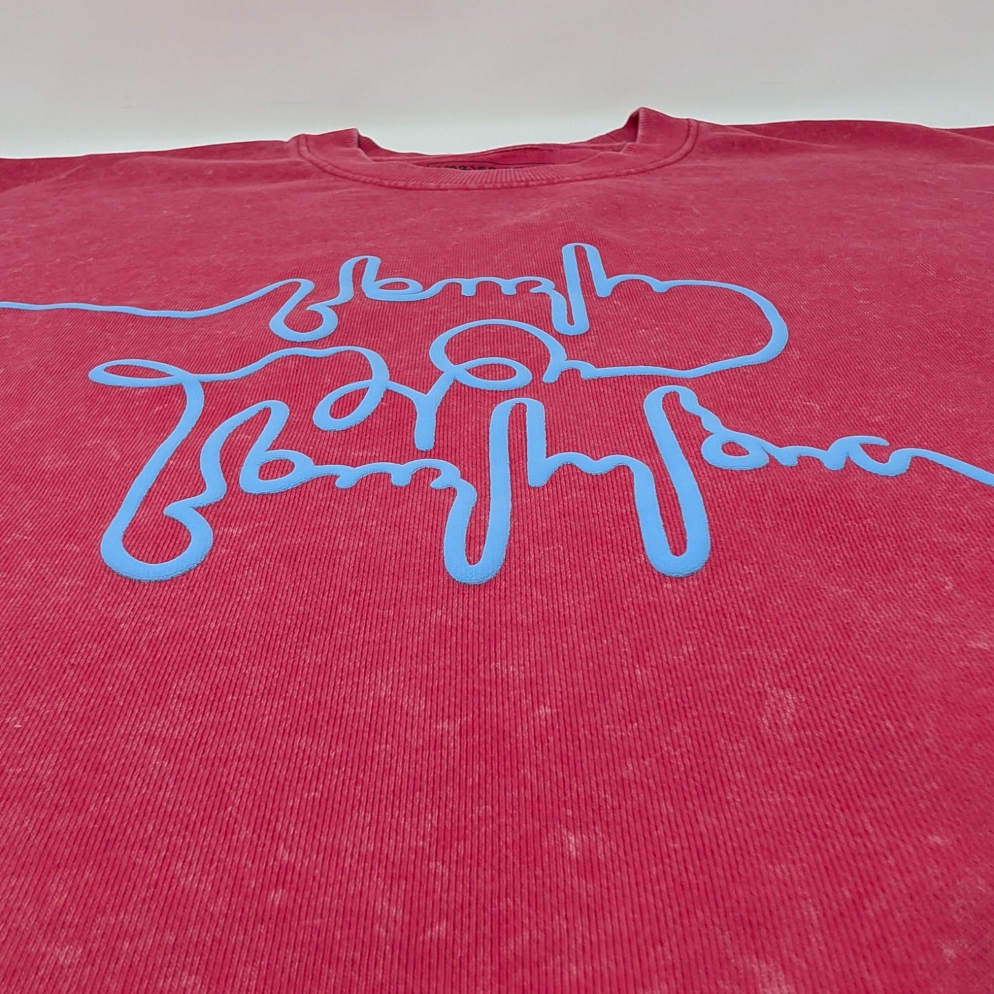 სვიტერი - 100% მჟავაში გარეცხილი ბამბა - იცხოვრე შენი ცხოვრებით - ვარდისფერი - ცისფერი - m² x Giovanni Morra