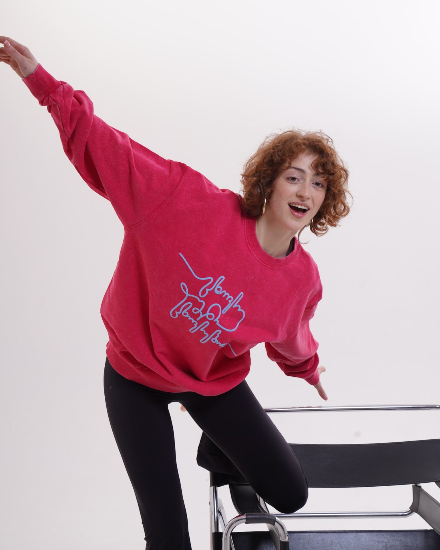 სვიტერი - 100% მჟავაში გარეცხილი ბამბა - იცხოვრე შენი ცხოვრებით - ვარდისფერი - ცისფერი - m² x Giovanni Morra