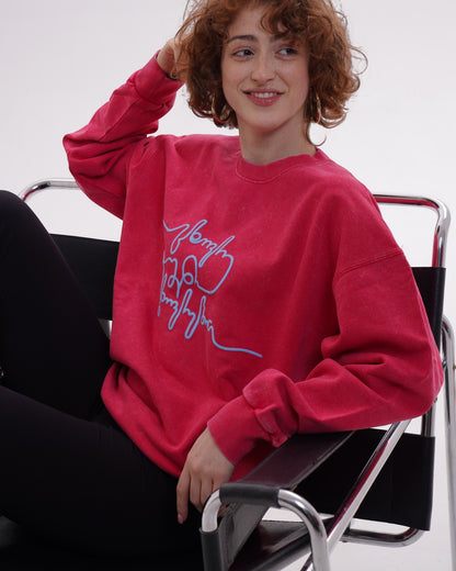 სვიტერი - 100% მჟავაში გარეცხილი ბამბა - იცხოვრე შენი ცხოვრებით - ვარდისფერი - ცისფერი - m² x Giovanni Morra