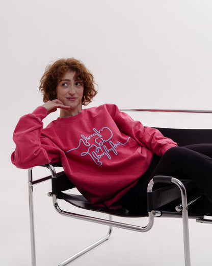 სვიტერი - 100% მჟავაში გარეცხილი ბამბა - იცხოვრე შენი ცხოვრებით - ვარდისფერი - ცისფერი - m² x Giovanni Morra