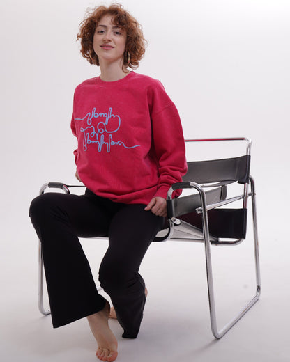 სვიტერი - 100% მჟავაში გარეცხილი ბამბა - იცხოვრე შენი ცხოვრებით - ვარდისფერი - ცისფერი - m² x Giovanni Morra