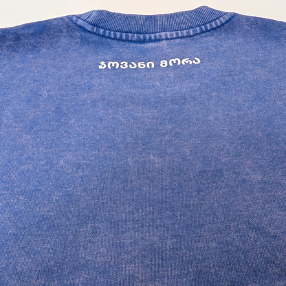 სვიტერი - 100% მჟავათი გარეცხილი ბამბა - იცხოვრე საკუთარი ცხოვრებით - ლურჯი - წითელი - m² x ჯოვანი მორა