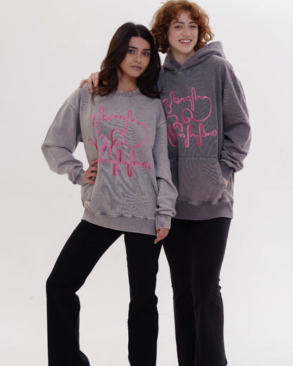 ჰუდი - 100% მჟავათი გარეცხილი ბამბა - იცხოვრე შენი ცხოვრებით - ნაცრისფერი - m² x Giovanni Morra