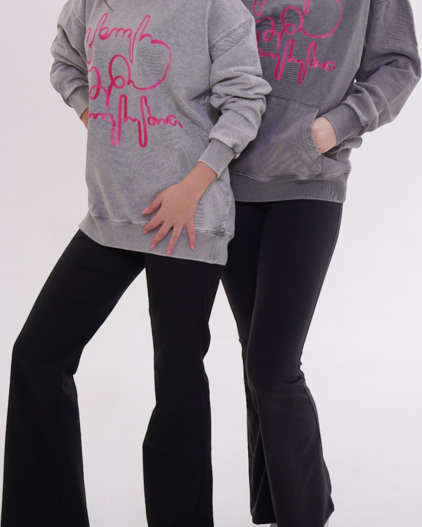 ჰუდი - 100% მჟავათი გარეცხილი ბამბა - იცხოვრე შენი ცხოვრებით - ნაცრისფერი - m² x Giovanni Morra