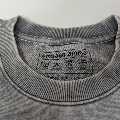 სვიტერი - 100% მჟავაში გარეცხილი ბამბა - იცხოვრე შენი ცხოვრებით - ნაცრისფერი - წითელი - m² x Giovanni Morra