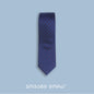 Close-up of dark blue Borjgali jacquard silk tie pattern