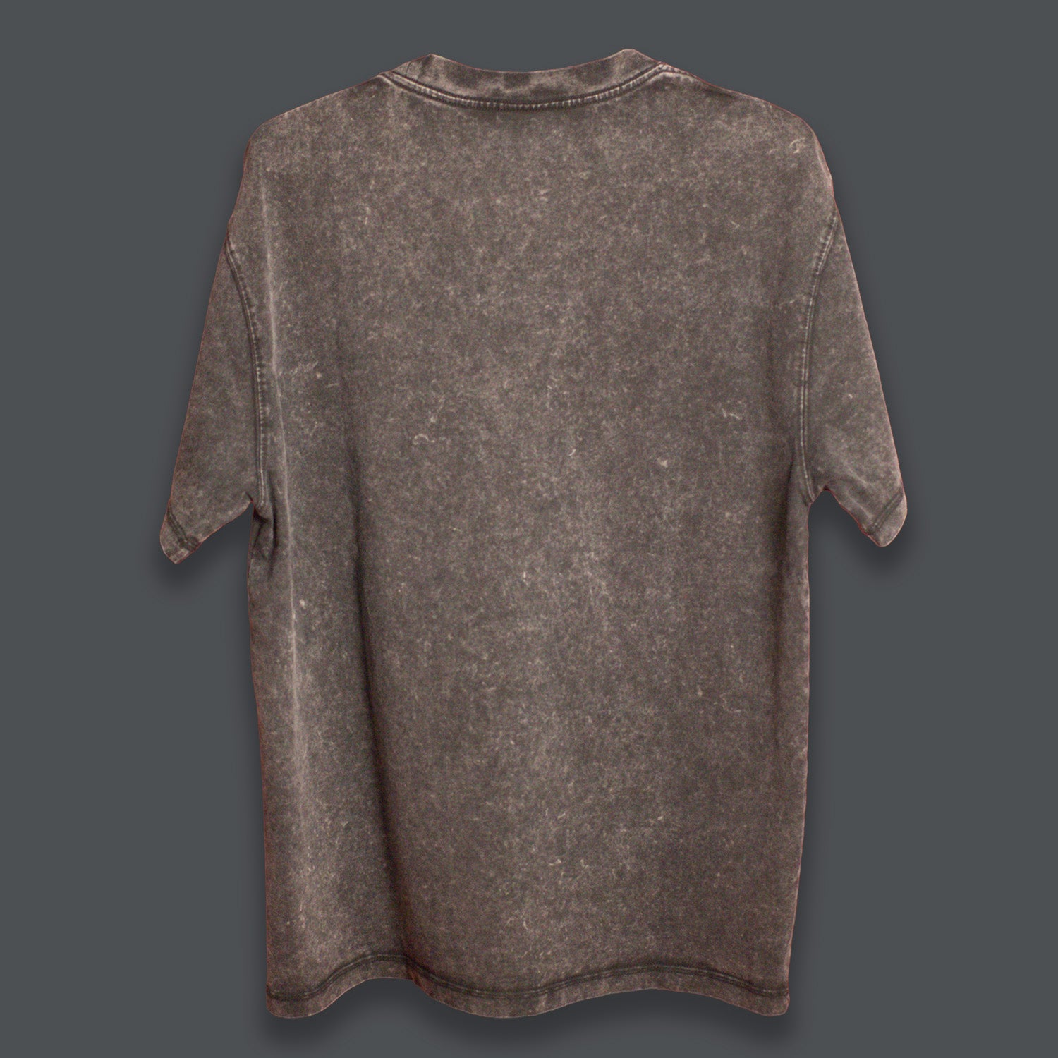 Back view of a black acid-washed oversized T-shirt
