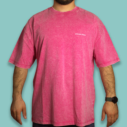 T-Shirts - Textured Cotton - Georgian Logo - Pink - White