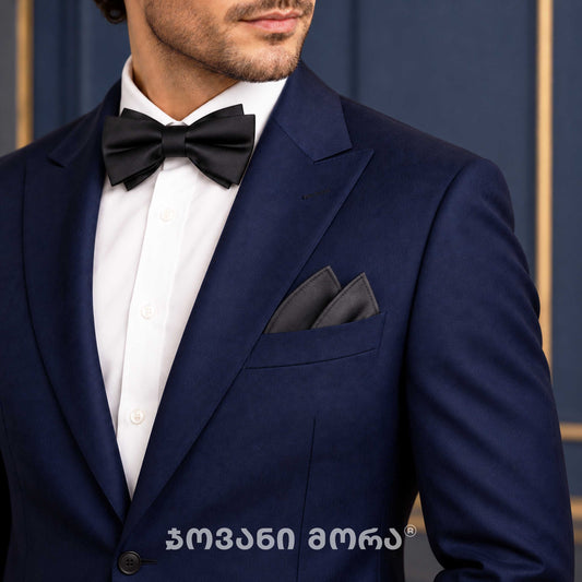 Pocket Square – Dark Knight – Silk – Black